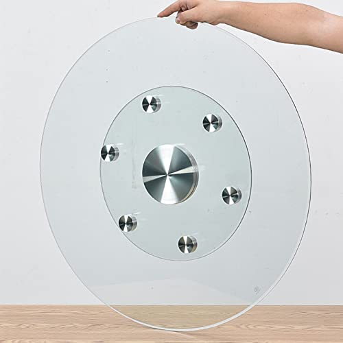 Tempered Glass Lazy Susan Turntable For Dining Table, Round Table Top Rotating Tray, Transparent Rotating Round Turntable 80 CM, Aluminum Alloy Bearing, Silent/Smooth/Not Easy To Dump Aluminium Alloy