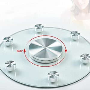 Tempered Glass Lazy Susan Turntable For Dining Table, Round Table Top Rotating Tray, Transparent Rotating Round Turntable 80 CM, Aluminum Alloy Bearing, Silent/Smooth/Not Easy To Dump Aluminium Alloy