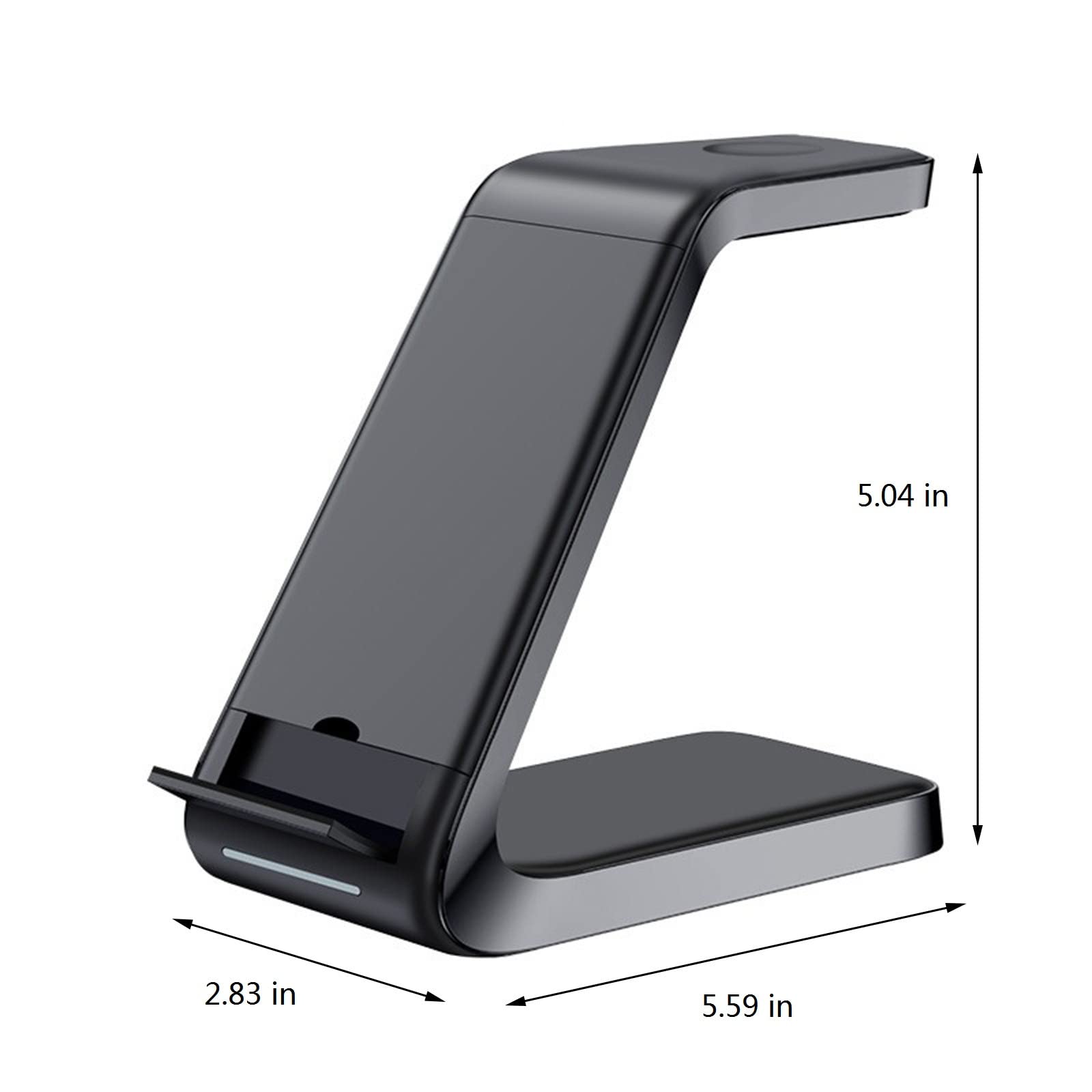 Wireless Charging Station, Wireless Phone Charger 3 in 1 Charging Station for Multiple Devices, Phone Charging Stand 15W Wireless Charger Stand for iOS/Android Smartphone