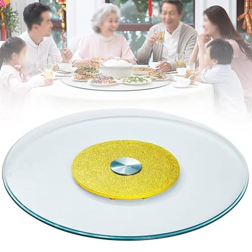 Tempered Glass Round Serving Plate, Large Lazy Susan Turntable Tabletop Rotating Tray, 360° Rotating Serving Plate, for Kitchen Swivel Large Tabletop ( Color : Clear , Size : 80cm (31.5inch) )