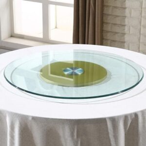 Tempered Glass Round Serving Plate, Large Lazy Susan Turntable Tabletop Rotating Tray, 360° Rotating Serving Plate, for Kitchen Swivel Large Tabletop ( Color : Clear , Size : 80cm (31.5inch) )