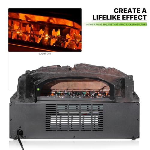 Magshion 20-Inch 1500W Electric Faux Log Fireplace Insert Heater with Fan and Remote Control