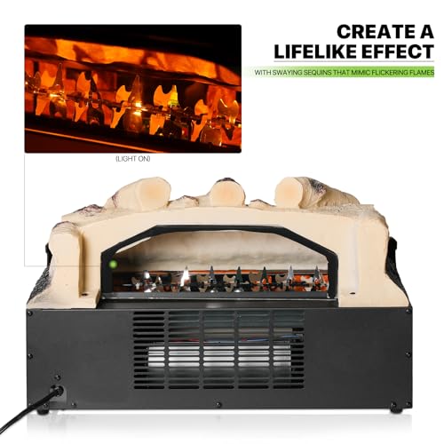 Magshion 20-Inch 1500W Faux Log Electric Fireplace Insert Heater with Fan and Remote Control