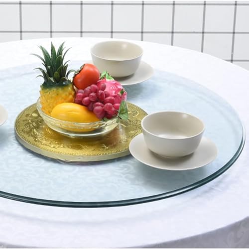 Transparent Tempered Glass Table Tops, Large Turntable Round Clear Rotating Lazy Susan For Dinner Table, for Hotel Kitchen Tabletop Rotating Service Plate ( Color : Clear , Size : 90cm (35inch) )