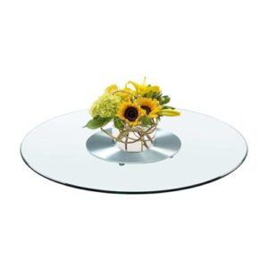 dining table top serving plate, round glass turntable lazy susan with silent bearings, 360° smooth rotating serving plate, for kitchen rotating serving plate ( color : clear , size : 80cm (31.5inch) )