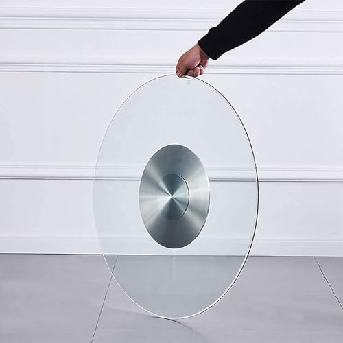 Clear Round Tempered Glass Table Top, 360° Stable Rotating Serving Plate for Dinner Table, Dining Table Lazy Susan Turntable, for Hotel Tabletop Service Plate ( Color : Clear , Size : 50cm (20inch) )