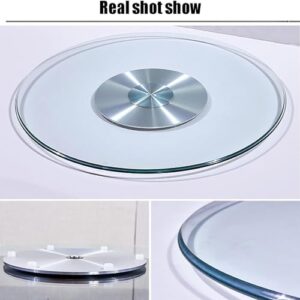 Clear Round Tempered Glass Table Top, 360° Stable Rotating Serving Plate for Dinner Table, Dining Table Lazy Susan Turntable, for Hotel Tabletop Service Plate ( Color : Clear , Size : 50cm (20inch) )