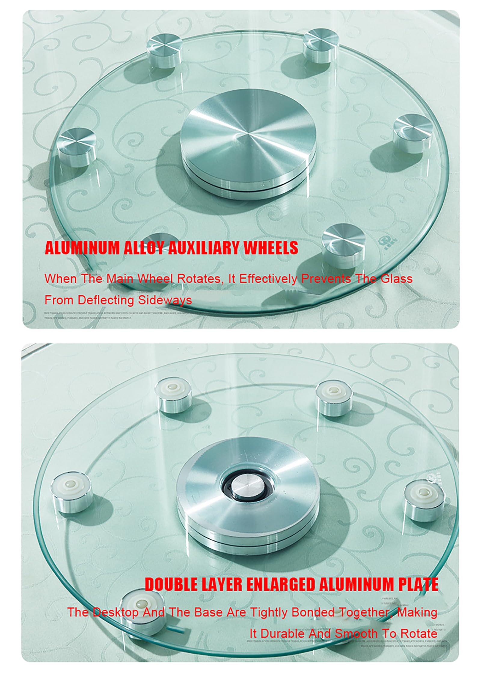 LWQFHI Lazy Susan Turntable Glass Lazy 80cm Lazy Susan Round Turntable On Table, Clear Tempered Glass Rotating Serving Tray for Dining Table 80cm