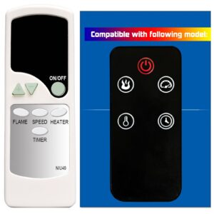 replacement remote control for style selections electric fireplace 2408fm-23-273 3730310 (part # rc-he85el01)