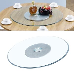 clsqlxyjzc glass lazy susan turntable for dining table, clear rotating round dining table large tableware serving plate, for coffee table swivel tray turntable (color : clear, size : 50cm (20inch))