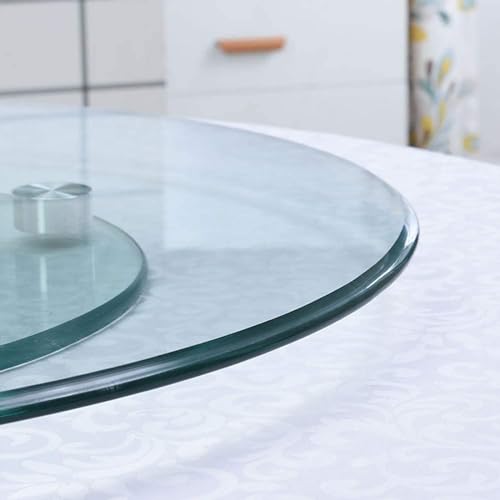 CLSQLXYJZC Dining Table Top Serving Plate, 12mm Thick Round Glass Turntable Lazy Susan, 360° Smooth Rotating Serving Plate, for Large Tabletop Serving Plate (Color : Clear, Size : 80cm (31.5inch))