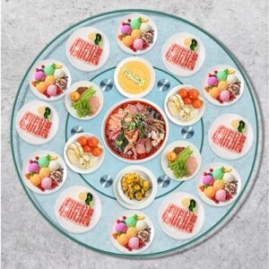 CLSQLXYJZC Dining Table Top Serving Plate, 12mm Thick Round Glass Turntable Lazy Susan, 360° Smooth Rotating Serving Plate, for Large Tabletop Serving Plate (Color : Clear, Size : 80cm (31.5inch))