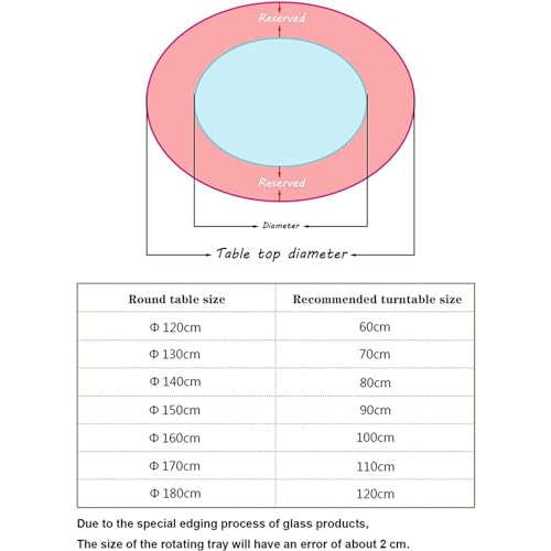 Glass Turntable Lazy Susan Rotating Tray, Round Rotating Serving Plate with Silent Bearing, 360° Stable Rotating Serving Plate, for Dining Table Centerpiece ( Color : Gris , Size : 120cm (47inch) )