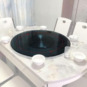 glass turntable lazy susan rotating tray, round rotating serving plate with silent bearing, 360° stable rotating serving plate, for dining table centerpiece ( color : gris , size : 120cm (47inch) )