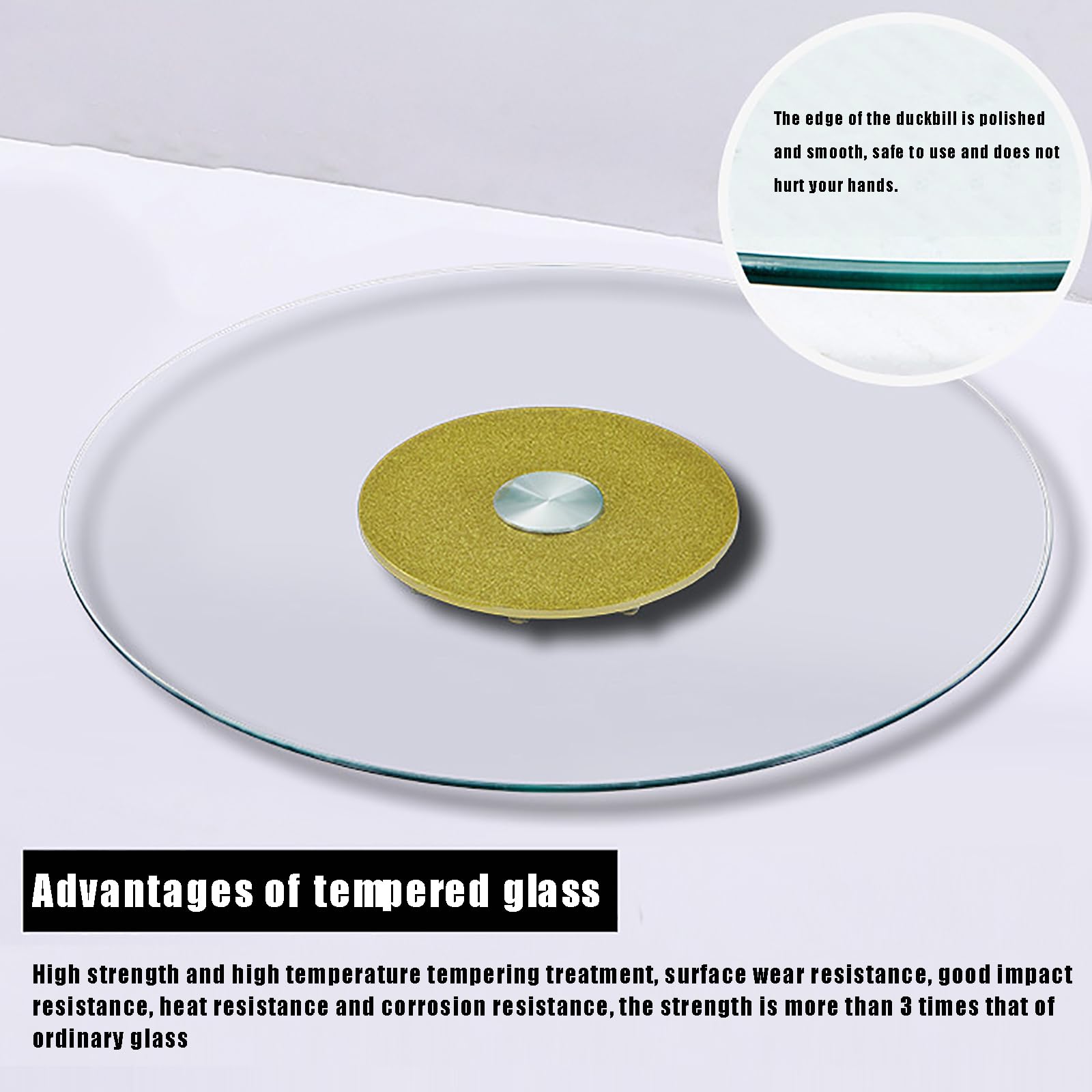 ORNBDDM Tabletop Rotating Serving Tray,Tempered Glass Lazy Susan Turntable,Transparent Tempered Glass Round Turntable,Large Tabletop Rotating Serving Tray 70cm B