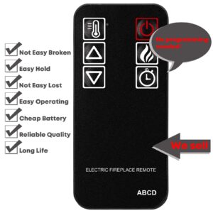 Replacement Remote Control for Zokop SF103-18G HA114-51 Wood Cabinet Style Fireplace (with Wall Mounting Bracket)