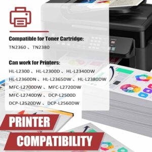 Replacement TN2360 Toner Cartridges Compatible for Brother TN 2360 TN2380 Toner Cartridge Work for Brother HL-L2300 HL-L2300D HL-L2340DW HL-L2360DN L2365DW Printers