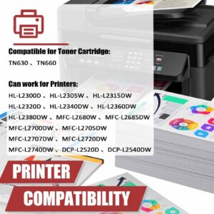 Replacement TN660 Toner Cartridges Compatible for Brother TN 630 TN660 Toner Cartridge Work for Brother HL-L2300D HL-L2305W HL-L2315DW HL-L2320D HL-L2340DW Printers 1 Black Pack