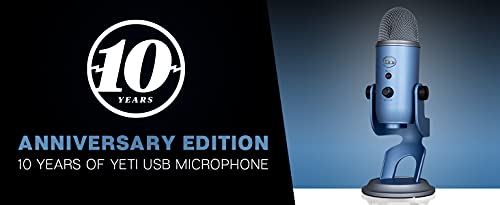 Blue Yeti USB Microphone for PC & Mac, Gaming, Podcast and Streaming Microphone, 10 Year Anniversary Edition with Custom Finish & Multiple Pickup Patterns