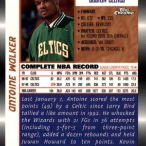 1998-99 Topps Chrome #39 Antoine Walker NBA Basketball Trading Card