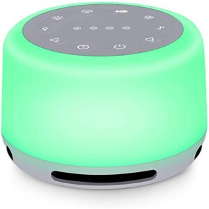 sleep sound machine 24 natural soothing sounds 7 color breathing lights and night light with timer memory feature rechargeable portable white noise machine for baby kids adults