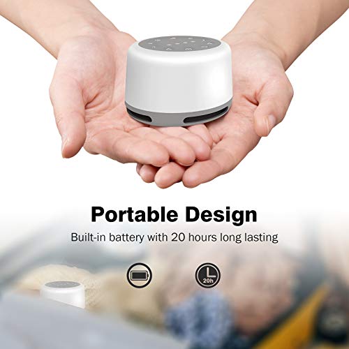 Sleep Sound Machine 24 Natural Soothing Sounds 7 Color Breathing Lights and Night Light with Timer Memory Feature Rechargeable Portable White Noise Machine for Baby Kids Adults