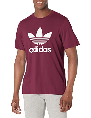 adidas Originals Men's Adicolor Trefoil Tee, Victory Crimson/White, X-Small