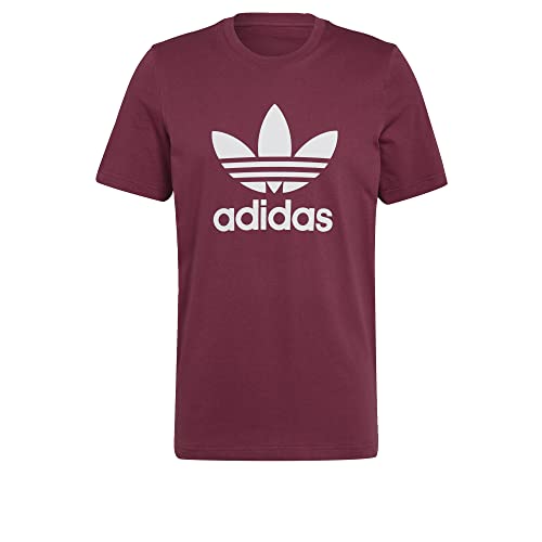 adidas Originals Men's Adicolor Trefoil Tee, Victory Crimson/White, X-Small