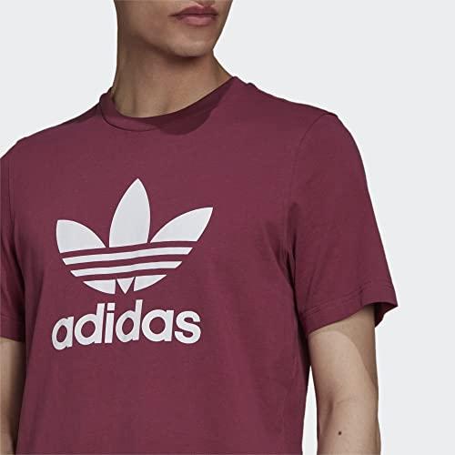 adidas Originals Men's Adicolor Trefoil Tee, Victory Crimson/White, X-Small