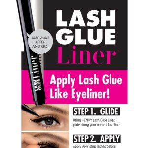 i-Envy Lash Glue Liner Eyelash Adhesive (Clear) Quick Precise Application Dries Clear Matte Finish 0.7mL (0.02 Oz)