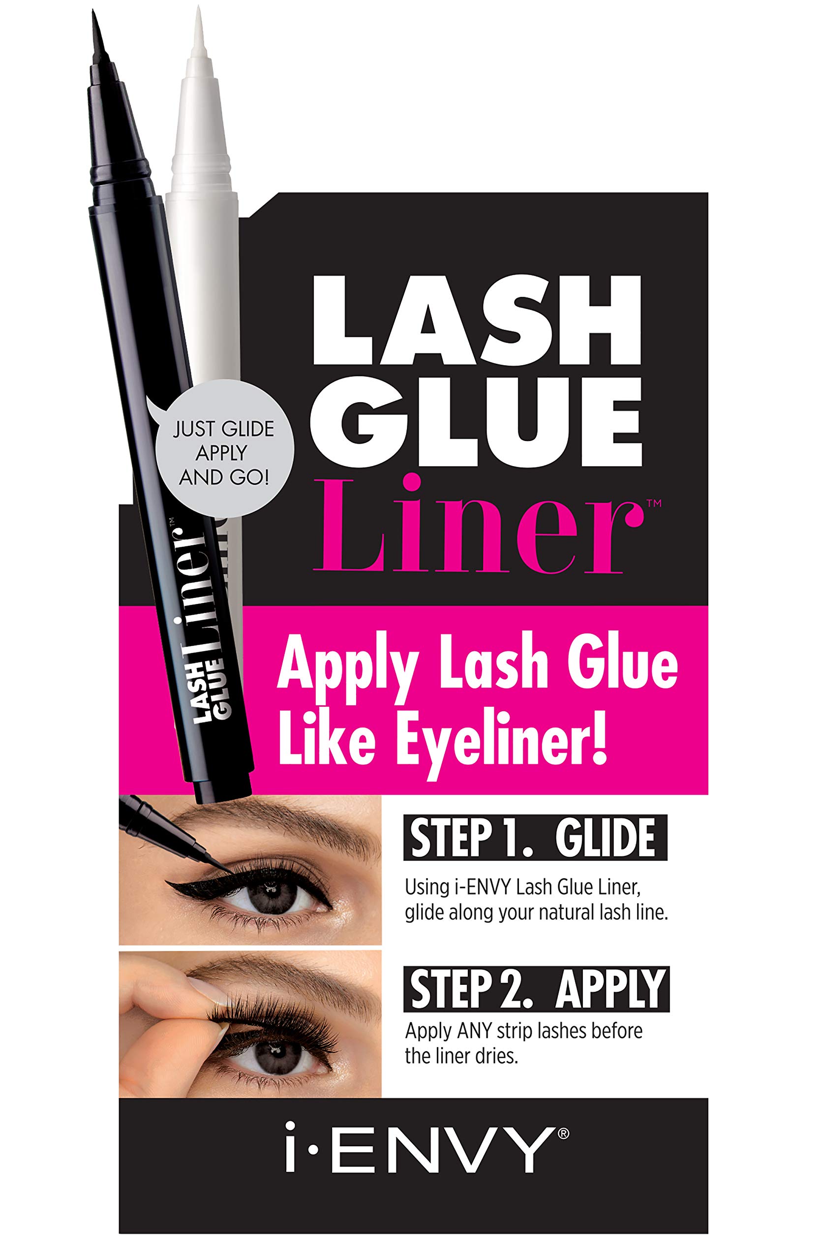 i-Envy Lash Glue Liner Eyelash Adhesive (Clear) Quick Precise Application Dries Clear Matte Finish 0.7mL (0.02 Oz)