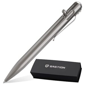 BASTION® Luxury Bolt Action Pen, Durable Professional Ballpoint Pen with Fine Tip, EDC Pen Ink Refillable Pen - 100% Titanium