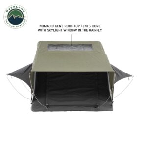 OVS Nomadic 4 Extended Roof Top Tent - Dark Gray Base with Green Rain Fly & Black Cover