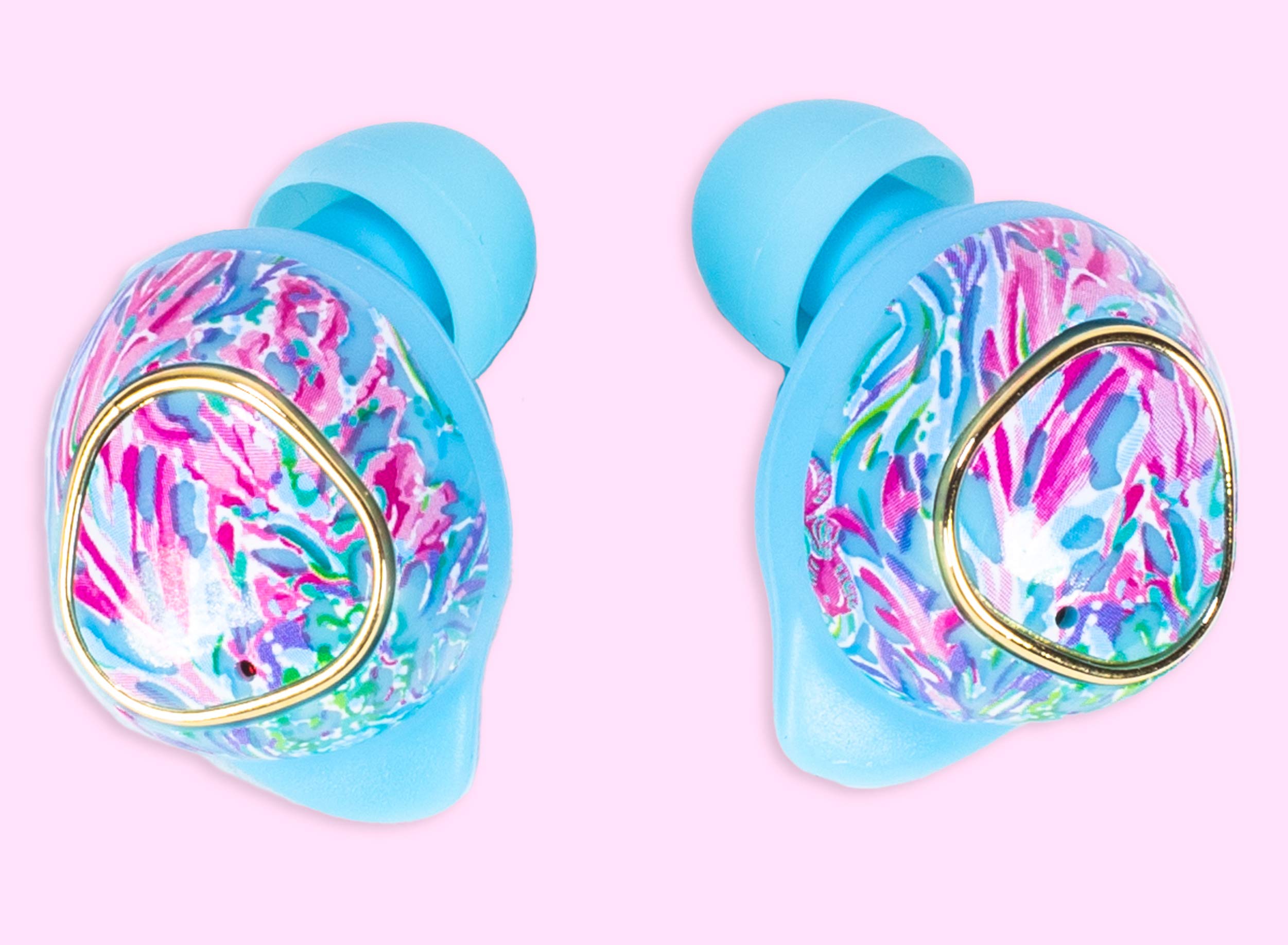 Lilly Pulitzer Bluetooth Earbuds with Protective Charging Case, Wireless Headphones (Best Fishes)