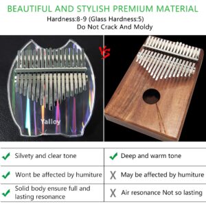 Kalimba Thumb Piano 17 keys, Upgraded Rainbow Crystal Clear Kalimba, Acrylic Mbira Finger Piano with EVA Bag, Musical Instrument Gifts for Kids Adult Beginners with Tune Hammer Study Booklet Stickers