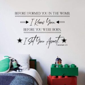 before i formed you in the womb jeremiah 1:5 vinyl religious wall art wall sticker wall decal home room boys girls kids children nursery playroom wall decoration home studio office size (10x8 inch)