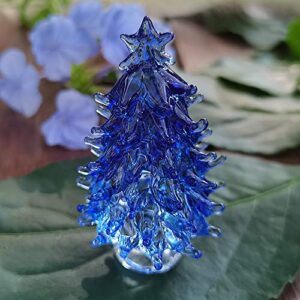 tree of life crystal suncatcher for window figurine gift, crystal christmas tree ornaments, handmade crystals ornament rainbow maker décor for home garden indoor outdoor blue
