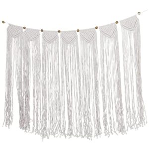 macrame wall hanging curtain bohemian wall decor woven home decoration for apartment bedroom living room fringe garland banner for gallery baby nursery, 47" l x 28" w