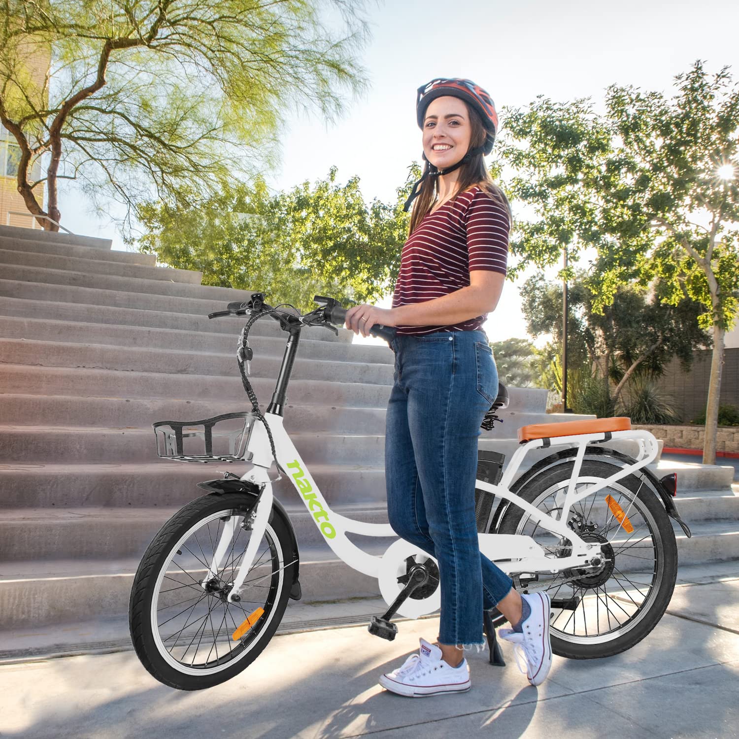 BRIGHT GG Electric Bike for Adults 20" 250W Electric Bicycle with 36V10AH Lithium Battery, Charger and Locks