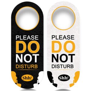 4 pack do not disturb door hanger sign funny, meeting in progress door sign psler black and white ideal for therapy, sleeping, session in progress,spa treatment, 8.86x3.35 inches pvc hanging sign