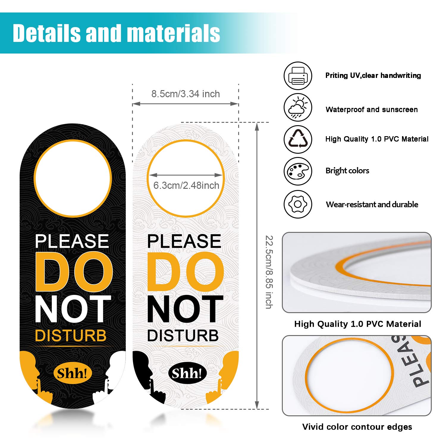 4 Pack Do Not Disturb Door Hanger Sign Funny, Meeting in Progress Door Sign PSLER Black and White Ideal for Therapy, Sleeping, Session in Progress,Spa Treatment, 8.86X3.35 inches PVC Hanging Sign