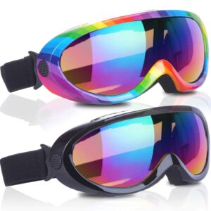 ski goggles, pack of 2, snowboard goggles for kids, boys & girls, youth, men
