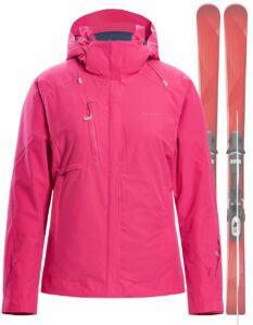 fit space women's winter ski coat jacket hooded mountain snowboarding sports(rose pink,m)