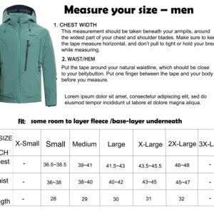 fit space Snow Ski Jacket for Men Windproof Waterproof Breathable Insulated Snowboard Coat(Charcoal,S)