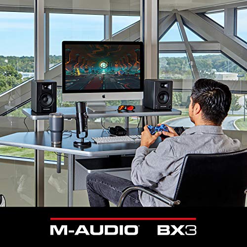 M-Audio BX3 3.5" Studio Monitors, HD PC Speakers for Recording and Multimedia with Music Production Software, 120W, Pair