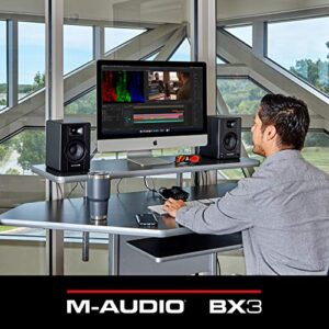 M-Audio BX3 3.5" Studio Monitors, HD PC Speakers for Recording and Multimedia with Music Production Software, 120W, Pair