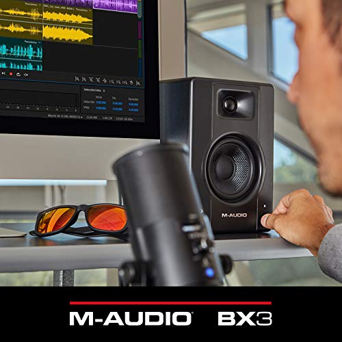 M-Audio BX3 3.5" Studio Monitors, HD PC Speakers for Recording and Multimedia with Music Production Software, 120W, Pair