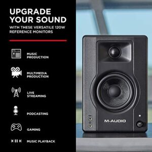 M-Audio BX3 3.5" Studio Monitors, HD PC Speakers for Recording and Multimedia with Music Production Software, 120W, Pair