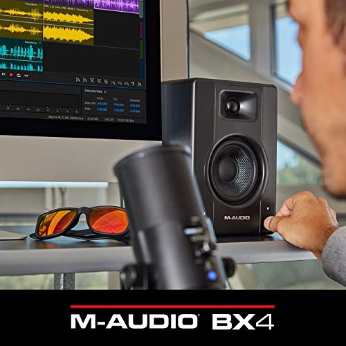 M-Audio BX4 4.5" Studio Monitors, HD PC Speakers for Recording and Multimedia with Music Production Software, 120W, Pair, Black