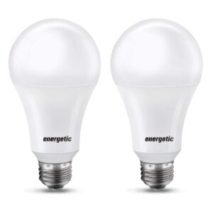 energetic super bright light bulb 150 watt equivalent a21 led light bulb, cool white 4000k, 2600 high lumens led bulb, e26 base, non-dimmable, ul listed, 2 pack